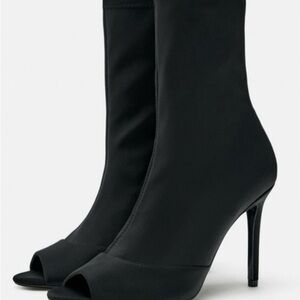ZARA PEEP TOE BOOTIE